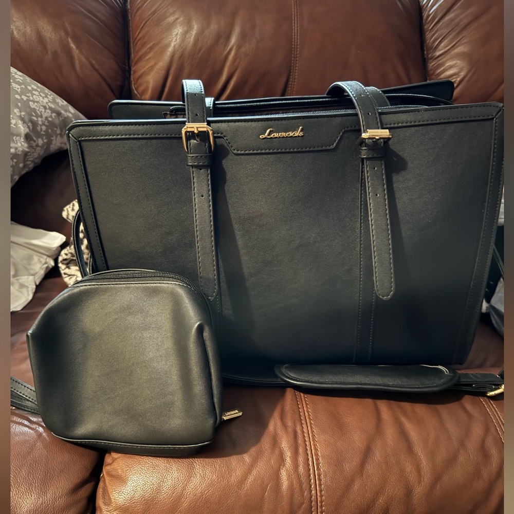 Lovevook Black Laptop Tote / work bag with Matching Pouch brand new